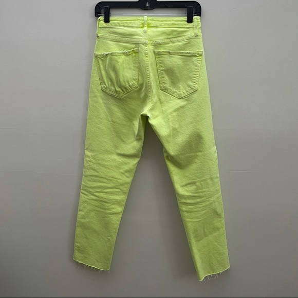 Zara Jeans Zara Neon Yellow Hight Waist Crop Jeans Poshmark